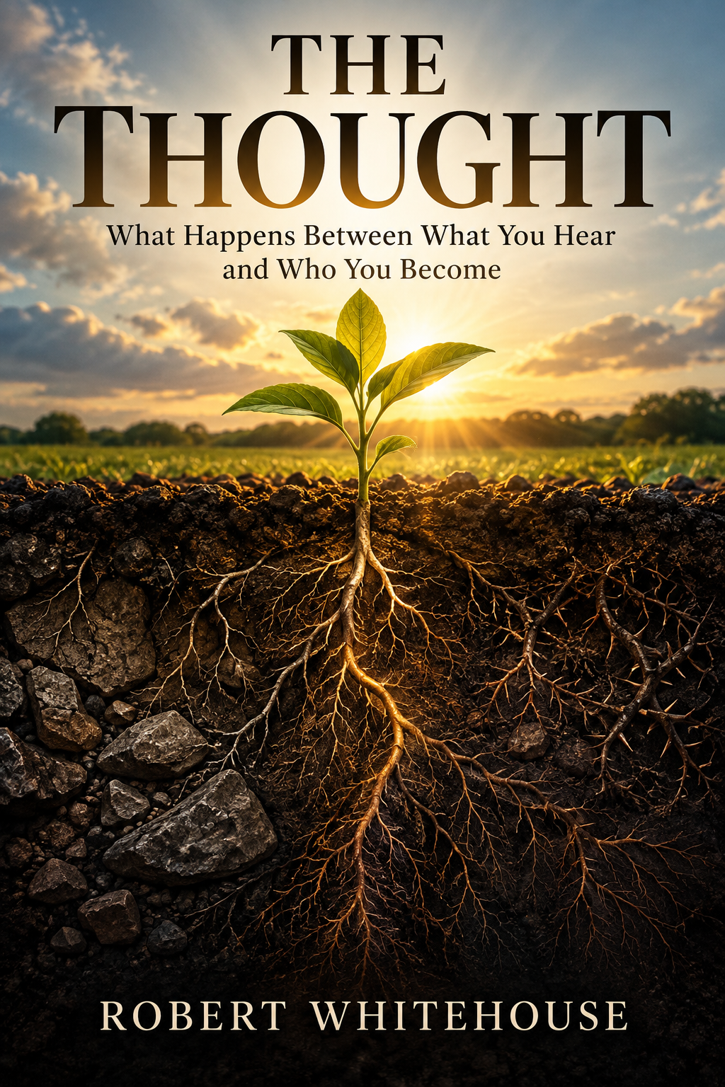 The Thought book cover — What Happens Between What You Hear and Who You Become, by Robert Whitehouse